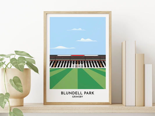 Grimsby Town Football Print - Blundell Park Art Poster - Gifts for Men Women Who Like Football - Lincolnshire Gift Idea - Turf Football Art