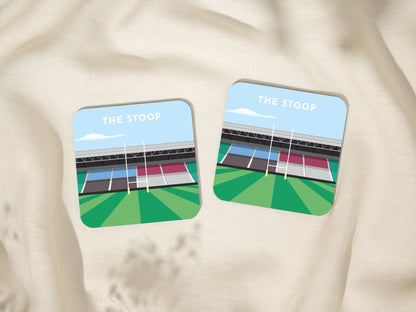 Harlequin Rugby Coaster Gift - The Stoop Illustrated Drinks Mat - Rugby Gifts for Him Her - Office Gifts - Turf Football Art