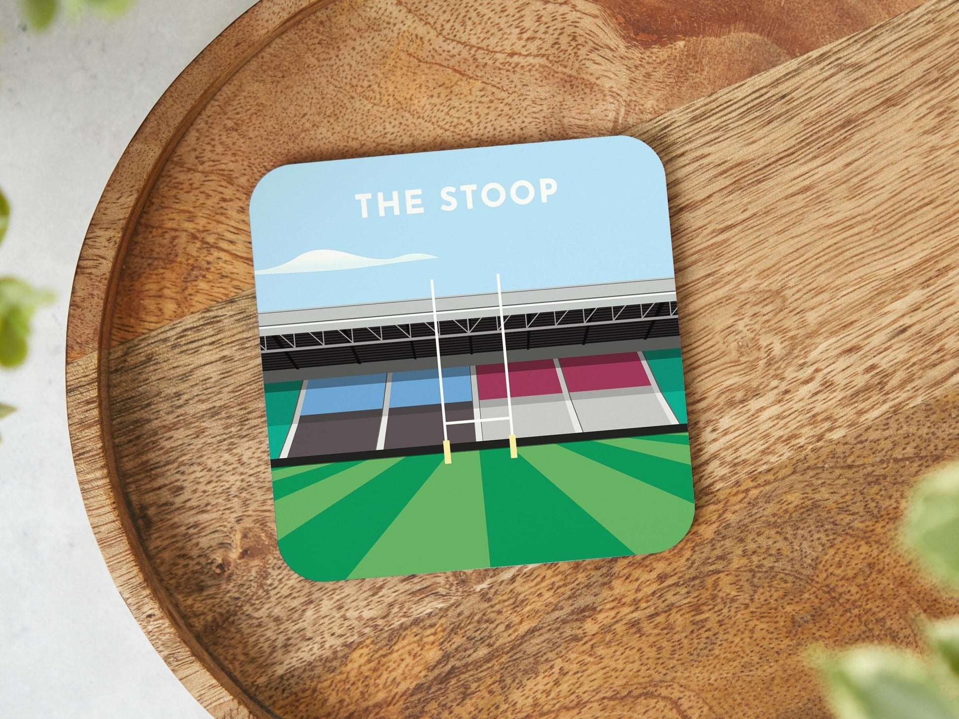 Harlequin Rugby Coaster Gift - The Stoop Illustrated Drinks Mat - Rugby Gifts for Him Her - Office Gifts - Turf Football Art