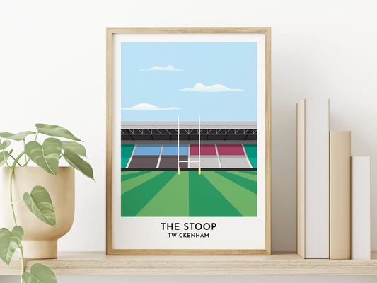 Harlequin Rugby - Twickenham Stoop Stadium Print - Rugby Present - Gift for Men - Gifts for Women - Turf Football Art