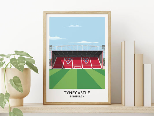 Hearts - Tynecastle Park Stadium - Edinburgh Midlothian Football Gift - Anniversary gifts for Boyfriend - Football Poster - Turf Football Art