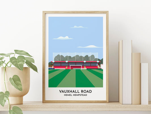 Hemel Hempstead FC - Vauxhall Road Football Ground Print - Football Stadium Art - Best gifts for him her - Hertfordshire Art Gift - Turf Football Art