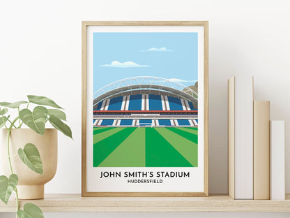 Huddersfield Football Gift - John Smith's Stadium Art Present - Yorkshire Football Poster - 60th Birthday Gift For Men Women - Turf Football Art