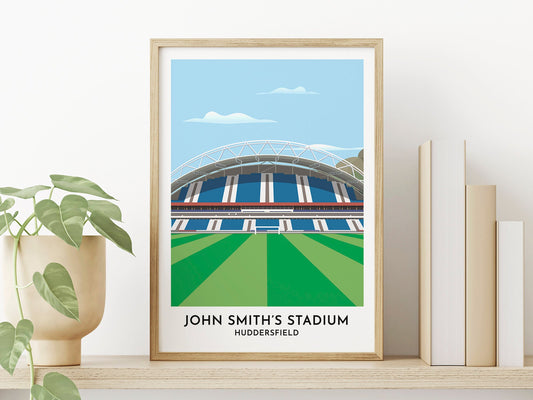 Huddersfield Football Gift - John Smith's Stadium Art Present - Yorkshire Football Poster - 60th Birthday Gift For Men Women - Turf Football Art