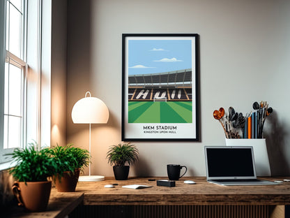 Hull City Football Print Gift, MKM Stadium Graphic Original Artwork, Kingston upon Hull Yorkshire Illustrated Poster - Turf Football Art