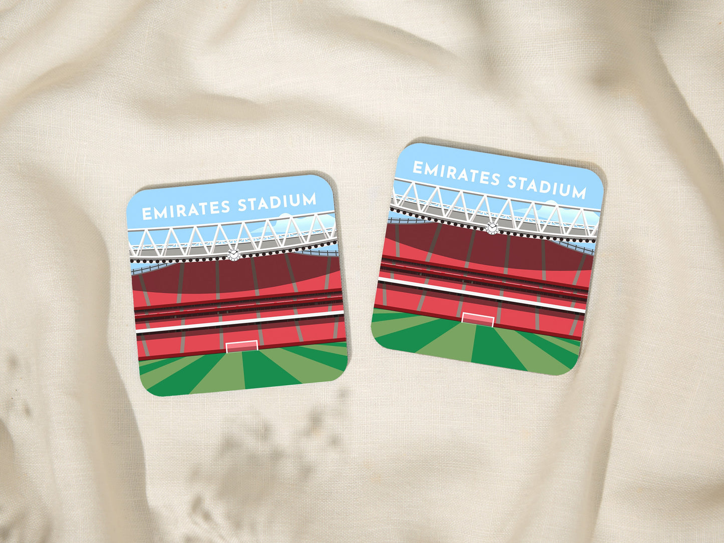 Arsenal Gifts Coaster, The Emirates Stadium Drinks Coaster, Stocking Filler Gifts for Him Her