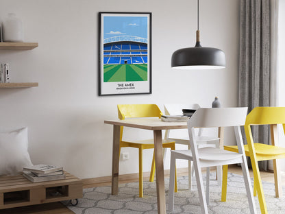 Brighton and Hove Albion Print, The Amex Poster Digital Art, Falmer Stadium, Gift for Him, Gift for Her