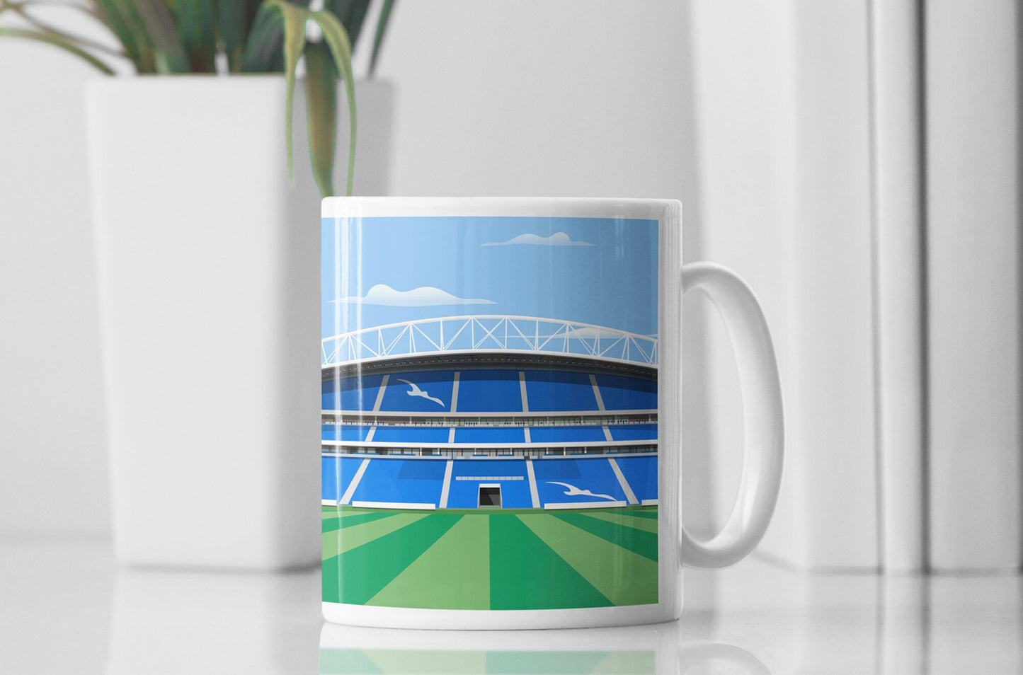 Brighton & Hove Football Stadium Mug Gift, The Amex Falmer Stadium Coffee Cup