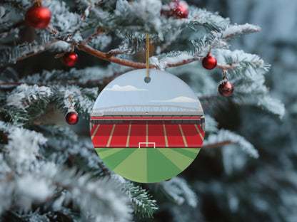 Any Football Stadium Illustration on Christmas Tree Bauble Ceramic Decoration