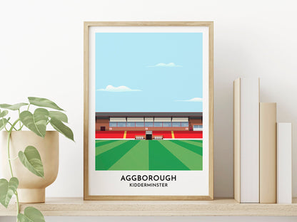 Kidderminster Harriers Football Print Gift, Aggborough Stadium Travel Poster, Unique Worcestershire West Midlands Art - Turf Football Art