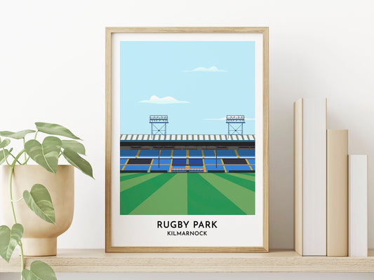 Kilmarnock FC Print Gift, Rugby Park Stadium Art Poster, Unframed or Framed Digital Print - Turf Football Art