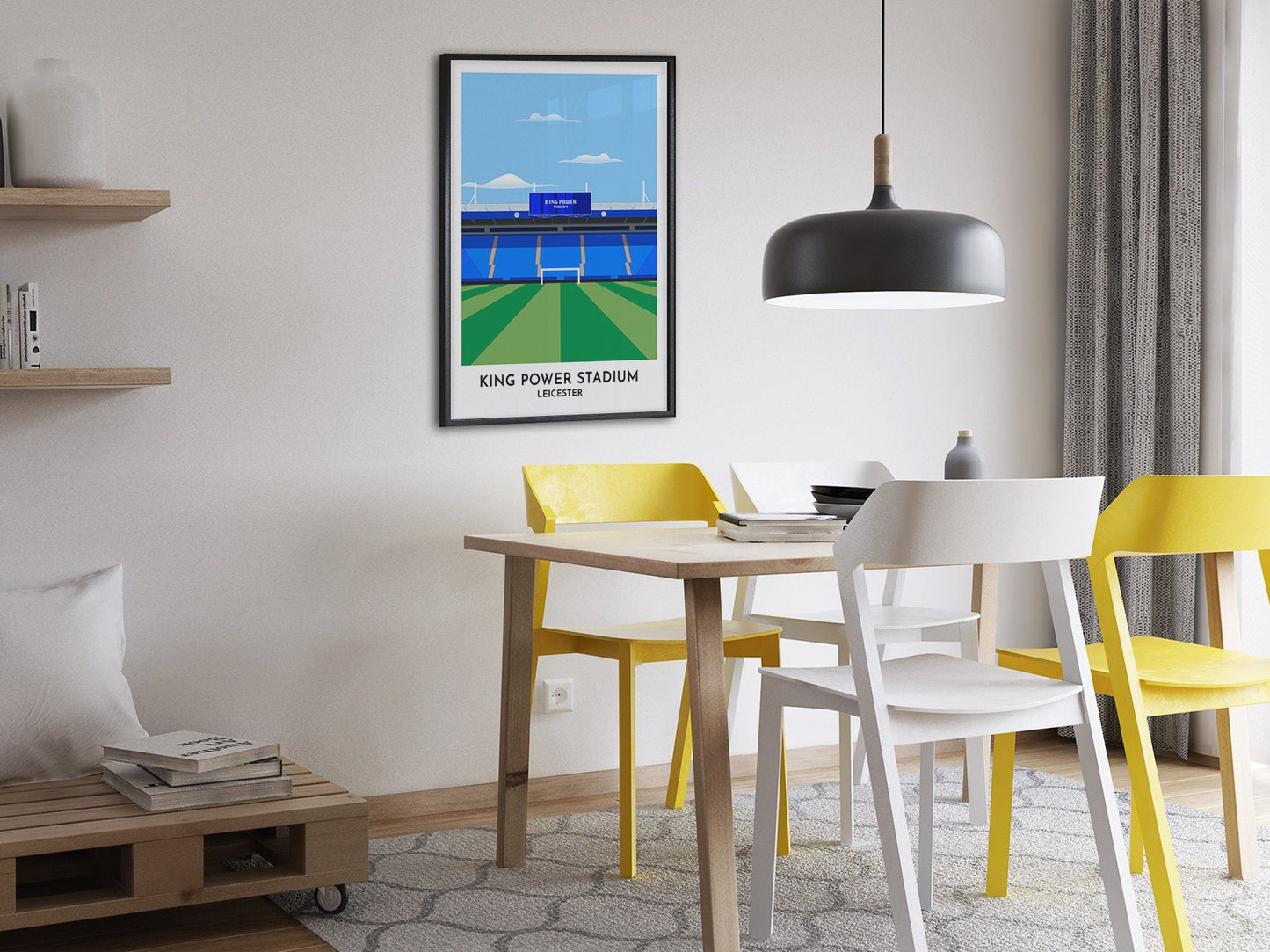 Leicester City - King Power Stadium Poster - Leicester Football Print - Husband Gifts - Gifts for Her - Turf Football Art