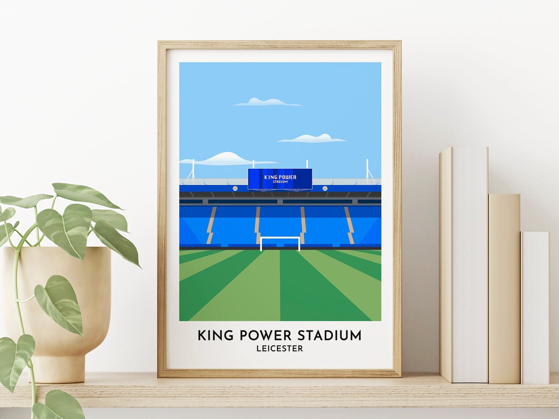 Leicester City - King Power Stadium Poster - Leicester Football Print - Husband Gifts - Gifts for Her - Turf Football Art