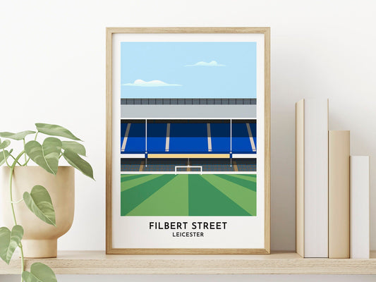 Leicester - Filbert Street Stadium - Contemporary Illustrated Print - Gift for football fan - Leicester City - Turf Football Art