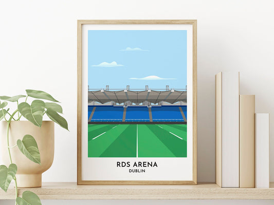 Leinster Rugby Stadium Artwork Gift, RDS Arena Dublin, Contemporary Print Gift for Men, Rugby Union Ireland - Turf Football Art