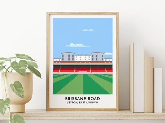 Leyton Orient Print Post Card Art, Brisbane Road Stadium East London, Illustrated Print for Trendy Football Fan - Turf Football Art