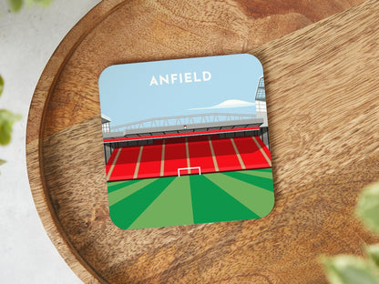 Liverpool Drinks Mat Gift - Anfield Stadium Illustrated Coaster - Budget Birthday Gifts for Him Her - Turf Football Art