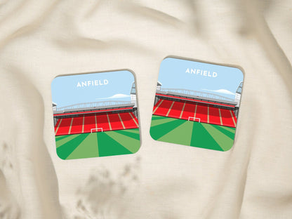 Liverpool Drinks Mat Gift - Anfield Stadium Illustrated Coaster - Budget Birthday Gifts for Him Her - Turf Football Art