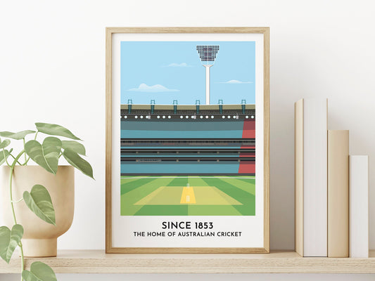 Melbourne Stadium Print - Cricket Ground Art - Melbourne Print - Australian Sports Fan Gift - Turf Football Art