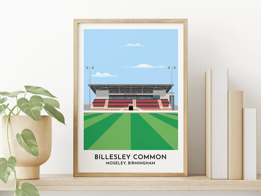 Moseley Rugby Artwork - Billesley Common Birmingham Print - Gift for Rugby Fan - Rugby Fan Poster - Gift for Him Her - Turf Football Art