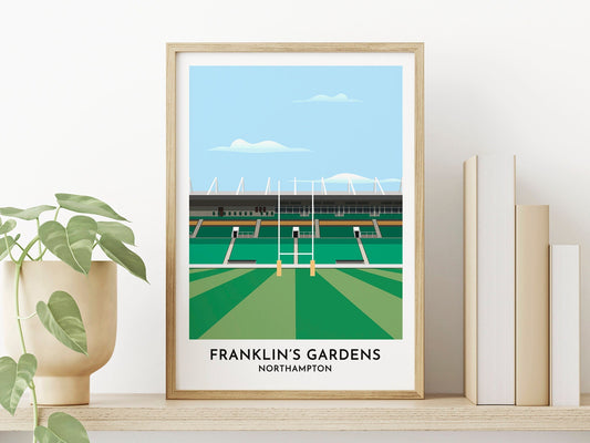 Northampton Rugby - Franklin's Gardens Print - Gift for Rugby Fan - Saints Poster - Gift for Him Her - Turf Football Art