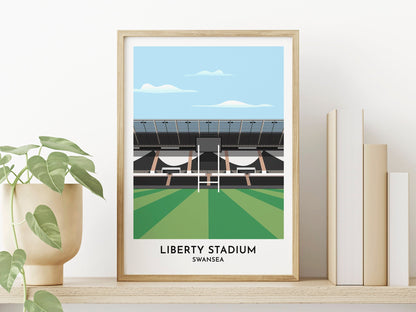 Ospreys Rugby Fan Gift - Liberty Stadium Swansea.Com Art Print - Rugby Present for Men Women - Sports Bar Art - Turf Football Art