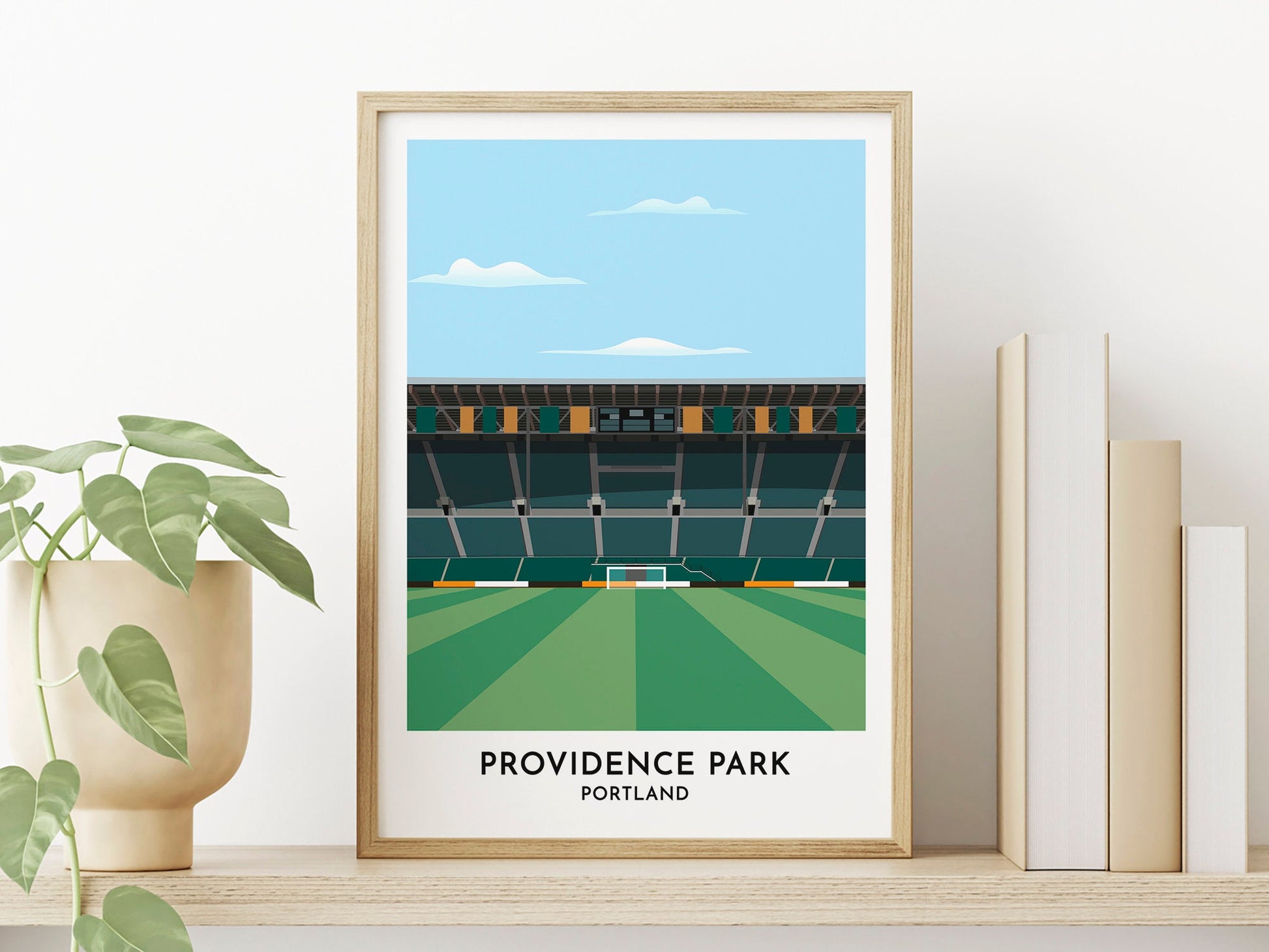Portland Soccer Team Stadium Print, Providence Park Graphic Illustration, Present for Soccer Fans in US - Turf Football Art
