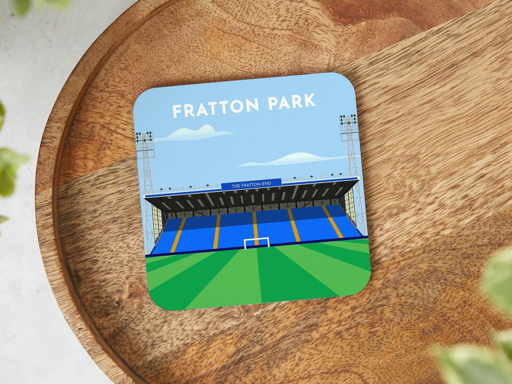 Portsmouth Coaster Gift - Fratton Park Illustrated Drinks Mat - Small Gifts for Him Her - 16th Birthday for Son - Turf Football Art