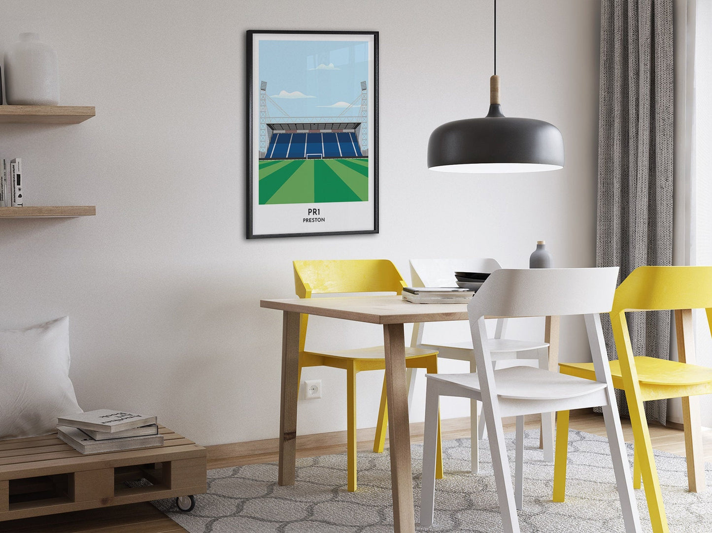 Preston Football Stadium Art Print - Modern Wall Art Print - Gifts for Him - Lancashire Art Poster - Gift for Women - Turf Football Art