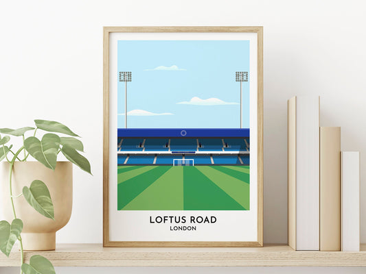 Queens Park Football, Loftus Road Art Print, Rangers London Art Illustration, Gift for Him Her, Leaving Teacher Gift - Turf Football Art