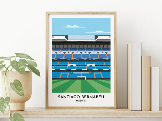 R. Madrid - Santiago Bernabeu Print Gift - Spanish Football Poster - Gift for Him - Gift for Her - Turf Football Art