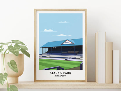 Raith Rovers Football Fan Gift, Travel Poster Style Print of Stark's Park Stadium, Contemporary Print, Gift for Men or Women - Turf Football Art