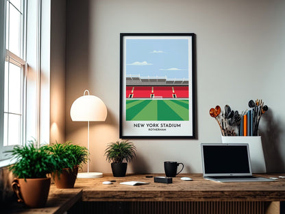 Rotherham United Gifts - New York Stadium Poster Print - 40th Birthday Gift for Man Woman - Housewarming Gift - Turf Football Art