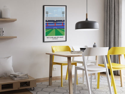 Rotterdam Football Stadium - Netherlands Voetbal Stadion - Dutch Football Illustrated Print - Gifts for Him - Turf Football Art