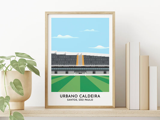 Santos Football Wall Art Print - Urbano Caldeira Stadium Stadium Print - São Paulo Art Poster - Gift for Him Her - South American Art - Turf Football Art