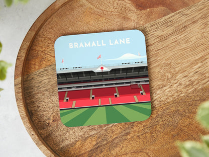 Sheffield United Coaster - Bramall Lane Drinks Mat - Contemporary Stadium Illustration - Gift for Friend - Turf Football Art