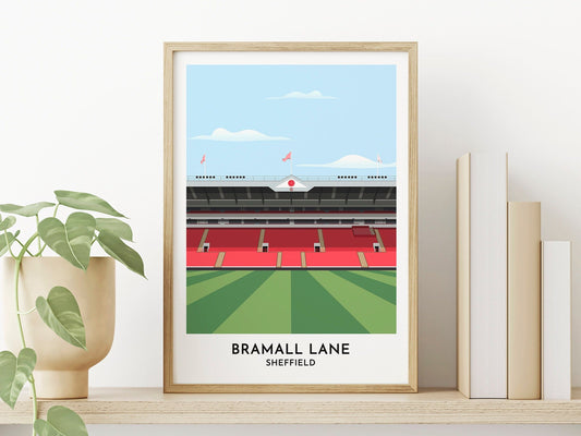 Sheffield Utd - Bramall Lane Gift Print - Yorkshire Artwork - Football Print - Gift for Him - Turf Football Art