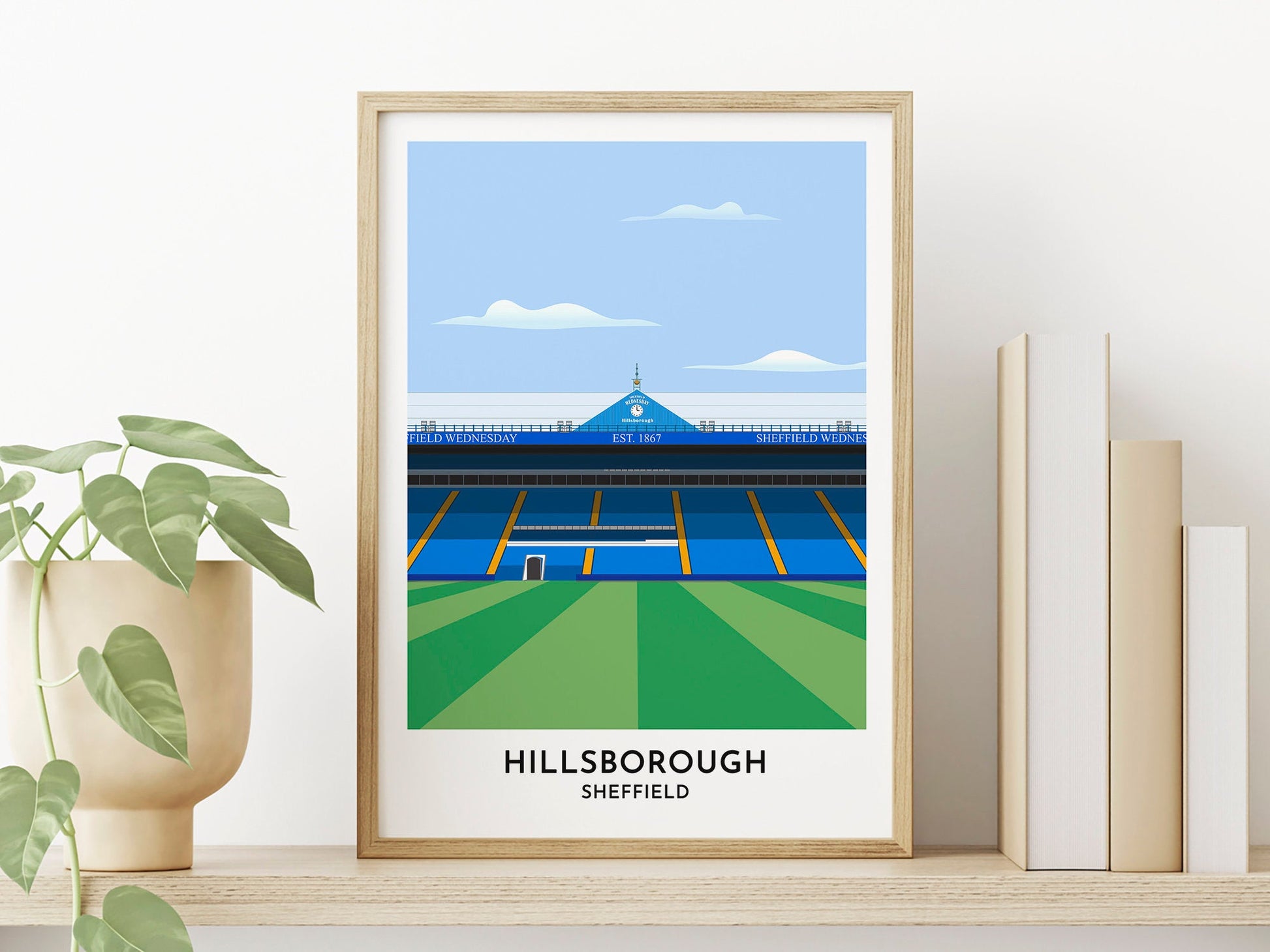 Sheffield Wednesday - Hillsborough Stadium Print - Football Gift - Gift for Him - New Home Gift - Turf Football Art