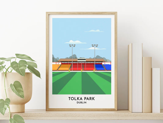 Shelbourne Football Fan Gift - Tolka Park Stadium Illustration Dublin - Gift for Soccer Friend - 50th Birthday Gift for Men Women - Turf Football Art