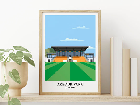 Slough Town Football Gift - Arbour Park Art Print - Modern Wall Art Gift For Men Women - Thoughtful Birthday Present for Him - Turf Football Art