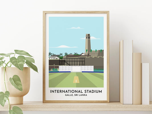 Sri Lanka Cricket Art, International Cricket Ground Galle Fort, Galle Cricket Club, Travel Print Poster Gift for Cricket Fans - Turf Football Art
