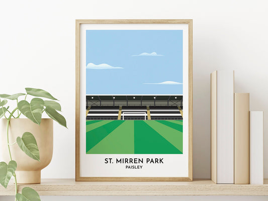 St. Mirren Football Art - St. Mirren Park Paisley - Football Gifts for Kids - Scotland Football Poster - Gifts for Him Her - Turf Football Art