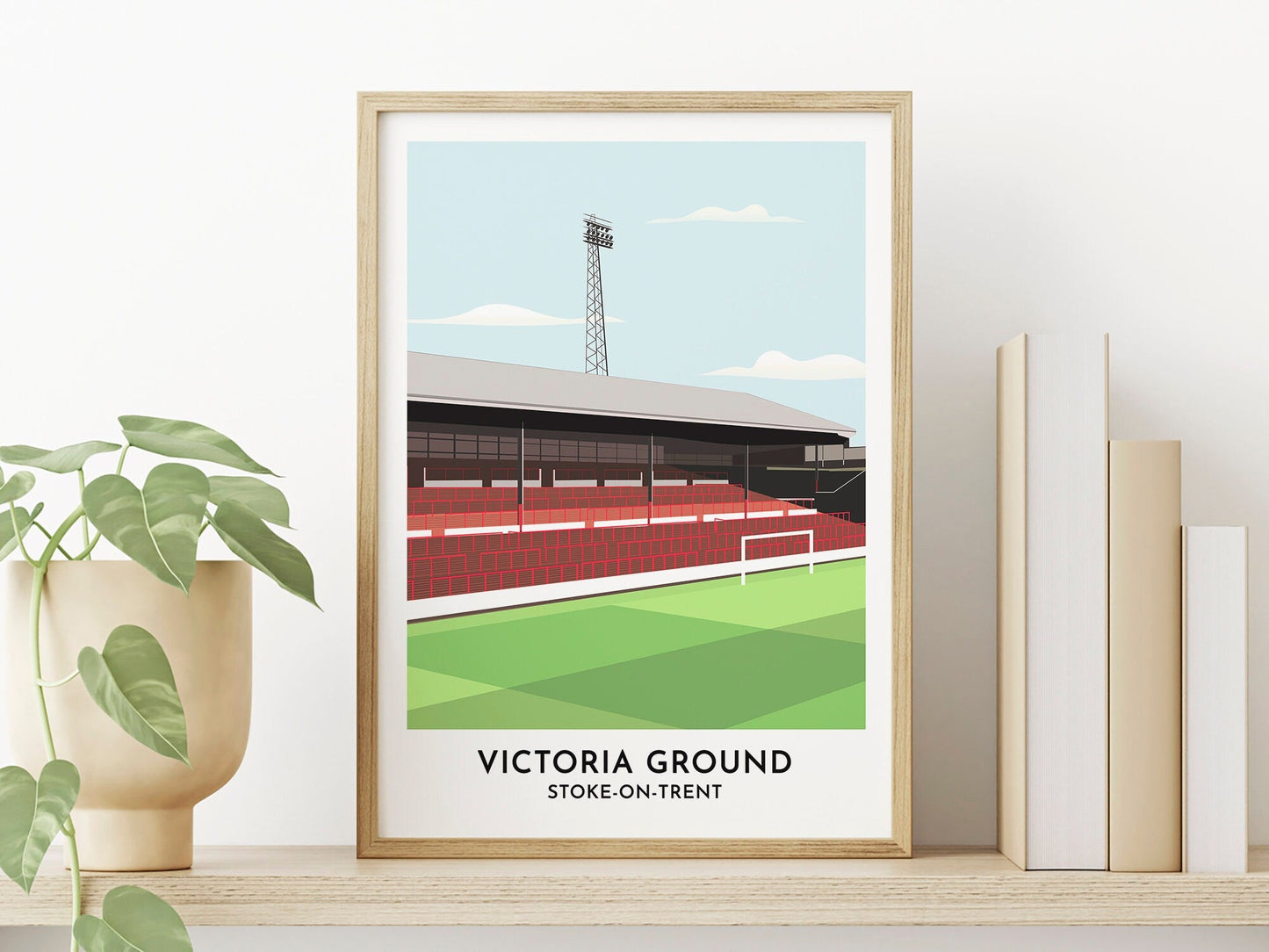 Stoke Football Gift - Victoria Ground Illustrated Print - Retro Football Memorabilia - Home Office Gift for Dad - Football Art - Turf Football Art