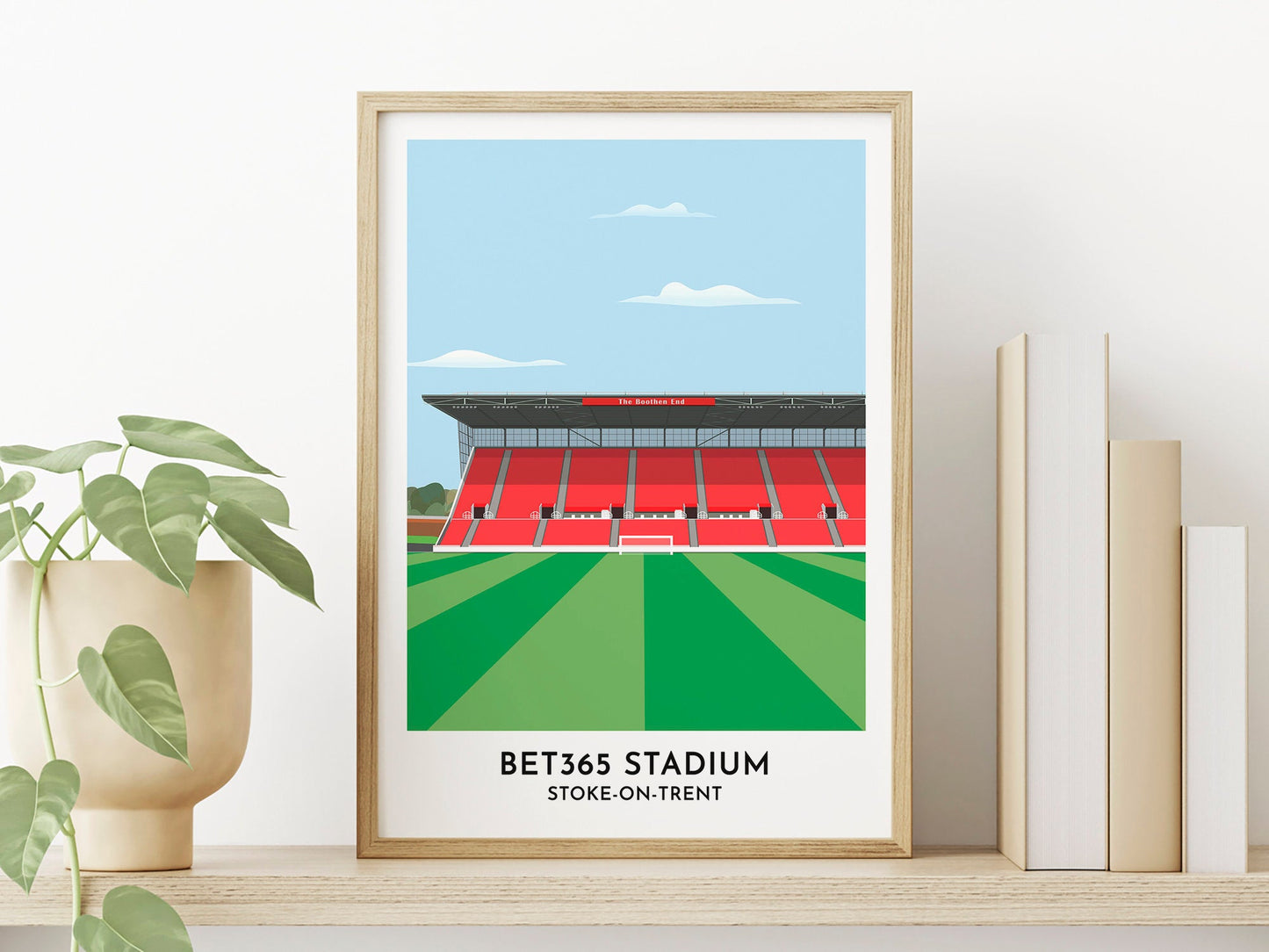 Stoke Football Print - Britannia Stadium Bet365 Stadium Illustrated Print - Stoke on Trent Poster - Gifts for Dad - Turf Football Art