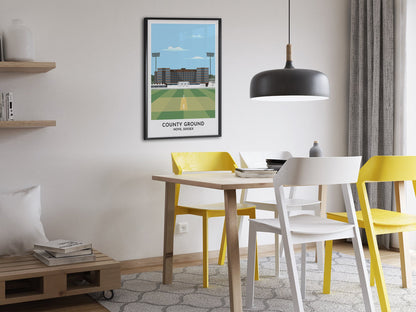Sussex Sharks Cricket Gift - County Cricket Ground Hove Art Print - Cricket Digital Prints - Personalised Gifts - Turf Football Art