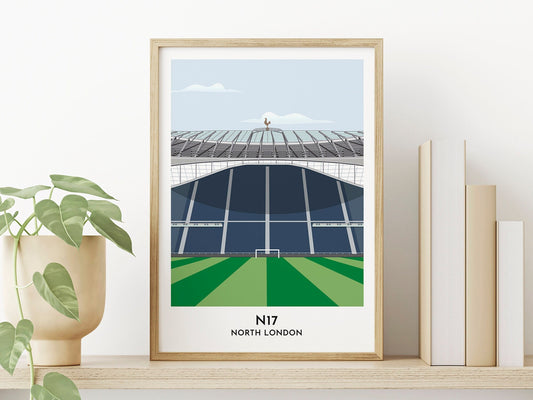 Tottenham - New White Hart Lane Print - Football Stadium Poster - Gift for Him - Gift for Daughter - Turf Football Art
