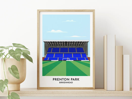 Tranmere Rovers Art Print - Prenton Park Poster Present - Football Art Gifts for Him Her - 40th Birthday Gift - Turf Football Art