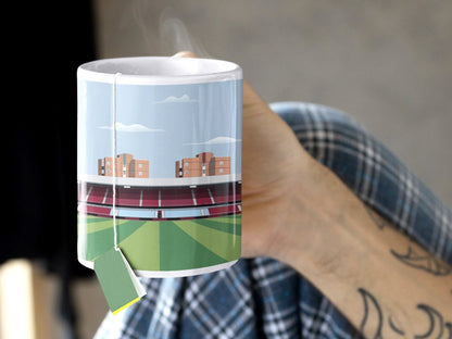 W Ham Drinksware Gift - Boleyn Ground Mug - Customised Gift - Football Theme Stocking Filler Gift for Him Her - Turf Football Art