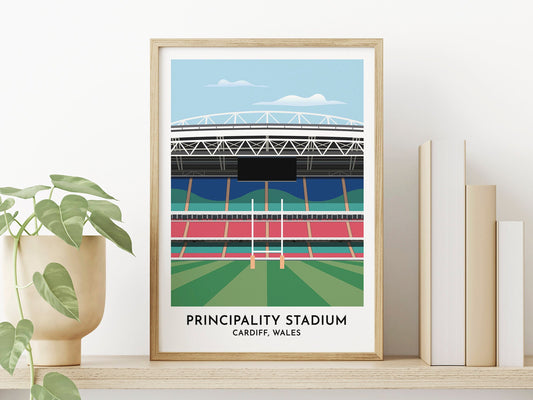 Wales Rugby - Principality Stadium Print - Rugby Gift - Contemporary Print - Gift for Him - Present for Sister - Turf Football Art