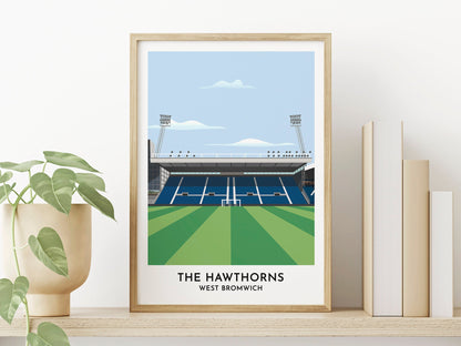 West Bromwich Football Stadium Art - The Hawthorns Print - West Brom Fan Present - Birthday Gift for Son Daughter - Turf Football Art